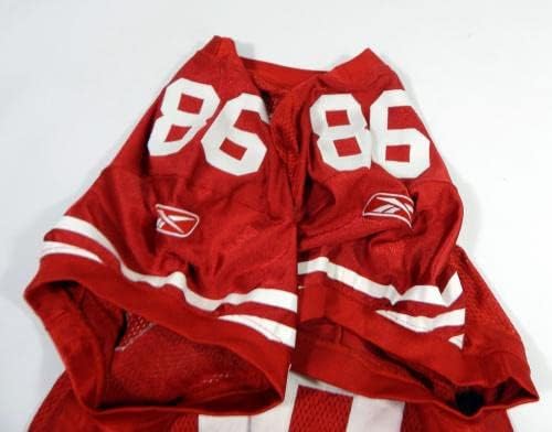 2009-ben a San Francisco 49ers Brian Jennings 86-Os Játék Kiadott Piros Mez 44 DP30864 - Aláíratlan NFL Játék Használt Mezek