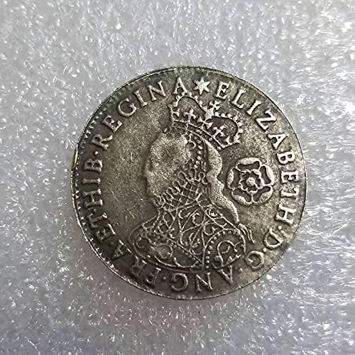 Antik Kézműves 1562 Brit Silver Dollar Emlékérme Érme 1643