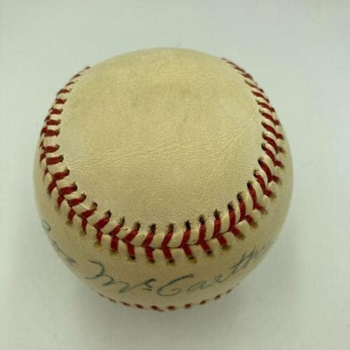 Gyönyörű Joe Mccarthy Egyetlen Aláírt Amerikai profi Baseball-Liga SZÖVETSÉG COA - Dedikált Baseball