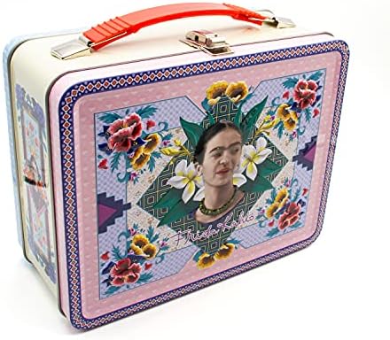 VÍZÖNTŐ Frida Kahlo Szórakoztató Box - Erős Tin Tároló Doboz Műanyag Fogantyú & Dombornyomott előlap - Hivatalosan Engedélyezett