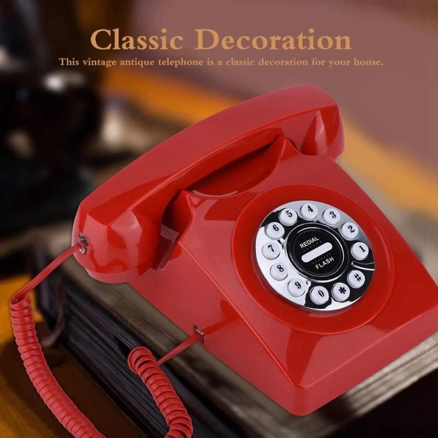 SDFGH Forgó Tárcsa Telefon Vezetékes Retro Telefon a Home Office zajszűrő Vintage Antik Telefon