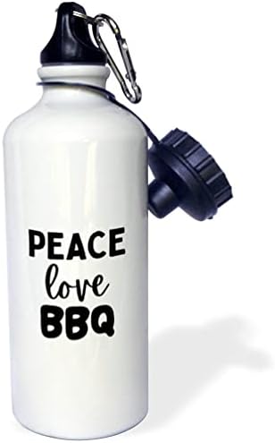 3dRose Rozetta - BBQ Élet - Béke, Szeretet BBQ - Víz Palackok (wb-364255-1)