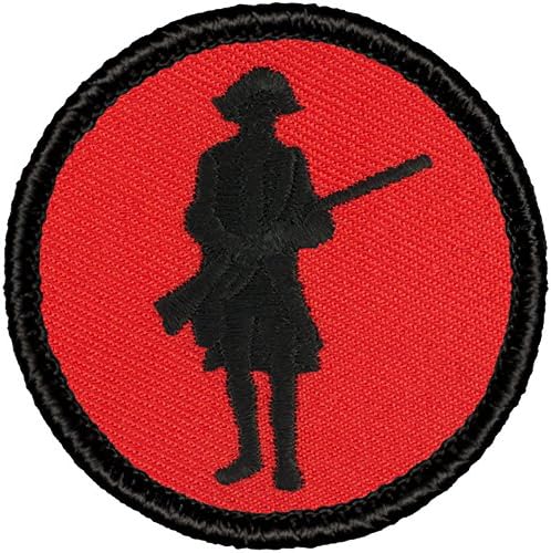 Retro Piros, illetve Fekete Fegyveres Őrjárat Patch - 2 Átmérőjű Körben Hímzett Javítás (Sew-a) (Sew-on)