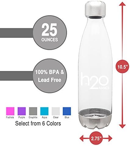 H2O Alapokat BPA-Mentes Sport vizes Palackok 25 oz, Tritan Műanyag, Újrafelhasználható Rozsdamentes Acél, szivárgásmentes