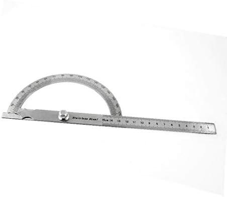 X-mosás ragályos 15 cm-es Vonalzó, Szögmérő 180 Fokos Rotációs Rozsdamentes Acél Mérési Eszköz(Transportador de regla de