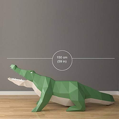 WLL-DP 3D-s Óriás Krokodil Személyre szabott Geometriai lakberendezési DIY Papír Szobor Papír Játék Pre-Vágott Papír Kézműves