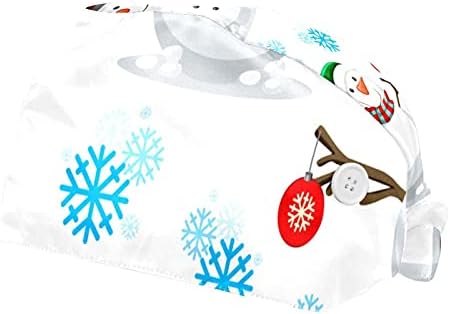 Aranyos Karácsonyi Hóember Fehér Alapon Működő Kap A Gombok, Állítható Fejpánt Nyakkendő, Kalap A Nők