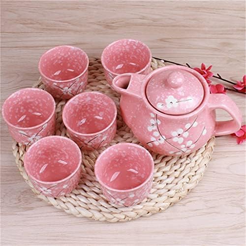 XIULAIQ cseresznyevirág Teáskanna Set 1 Pot 6 Csésze Kerámia Inni Meghatározott Teáskanna Home Office Teás Készlet Készletek
