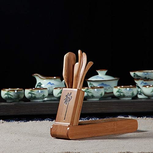 Kínai Összecsukható Cha Dao Készlet Bambusz Kung Fu-Ja Tea Eszközök 5 Db, Bambusz Kungfu Teaware Tea Tű Teás Kanál Teát Kanál