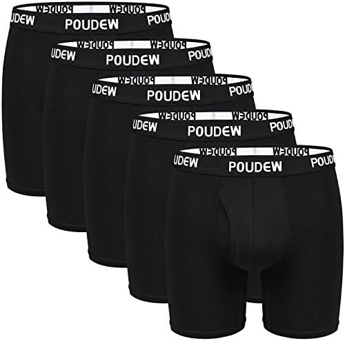 POUDEW Férfi Fehérnemű Aktív Teljesítmény Háló boxeralsót (Rendszeres vagy Hosszú Láb), 5 Csomag