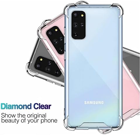 KIOMY Gyémánt Tiszta Ügy, hogy a Samsung Galaxy S20 Plusz 5G Hibrid Merevlemez PC hátlap Puha TPU Lökhárító [Katonai Csepp
