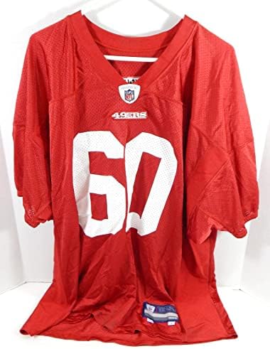 2011-ben a San Francisco 49ers 60 Játék Kiadott Piros Gyakorlat Jersey-3XL DP32181 - Aláíratlan NFL Játék Használt Mezek