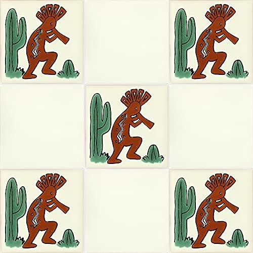 Egy doboz 90-4¼ x 4¼ Kokopelli - Talavera Mexikói Kerámia Csempe
