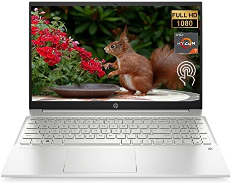 HP 2022 Legújabb Pavilion Laptopot, 15.6 Full HD Érintőképernyő, AMD Ryzen 7 5825U 8-Core Processzor, 16 gb-os DDR4 RAM,