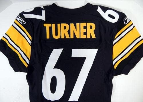 2011 Pittsburgh Steelers Turner 67 Játék Kibocsátott Fekete Jersey 46 DP21362 - Aláíratlan NFL Játék Használt Mezek