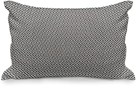 Ambesonne Absztrakt Steppelt Pillowcover, portugál Azulejo Mozaik Stílus Geometriai Csempe Hatszögletű Keleti Koncepció,