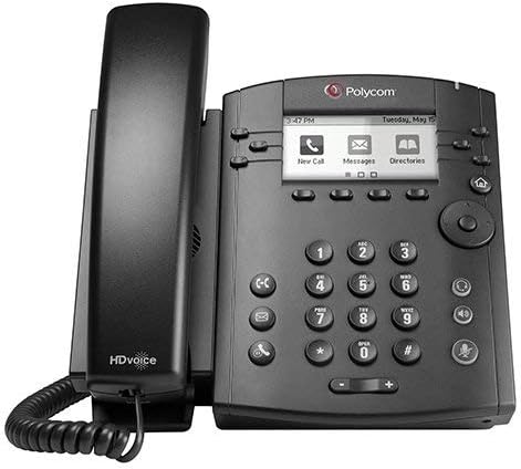 POLYCOM 2200-46135-025 VVX 300 6-line Asztali Telefon HD Hang (PoE Áram nélkül Su (Hitelesített Felújított)