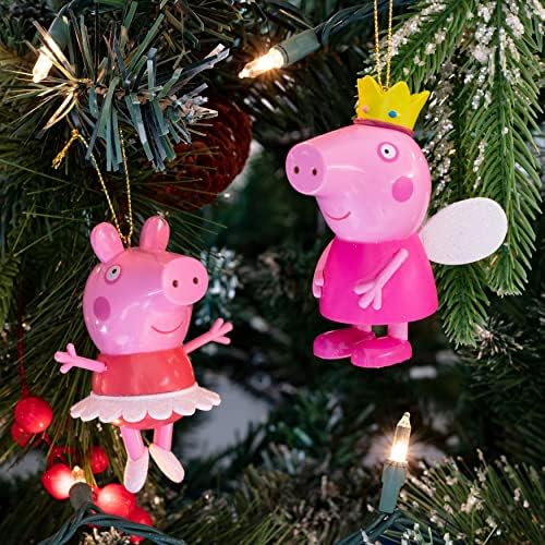 Kurt Adler Peppa Pig Karácsonyi Díszek, majd Harisnya Szett 3 - 2 Peppa Balerina Hercegnő Ünnepi Fa Dísztárgyak & Harisnya