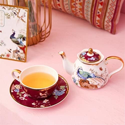 GENIGW Kreatív Porcelán Teás Készlet, Virág Tea, Tea Csésze Anya Edény Készlet, Csont Porcelán Virág teáskannában