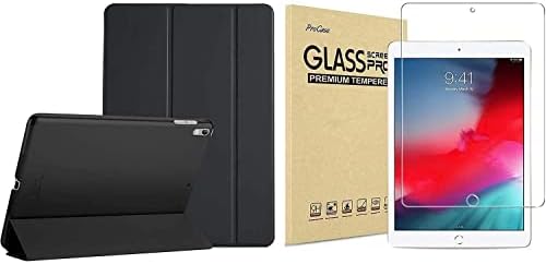 ProCase iPad 3 10.5 2019 / iPad Pro 10.5 2017 Fekete Slim Kemény Héj Esetben a Csomag Edzett Üveg kijelző Védő fólia