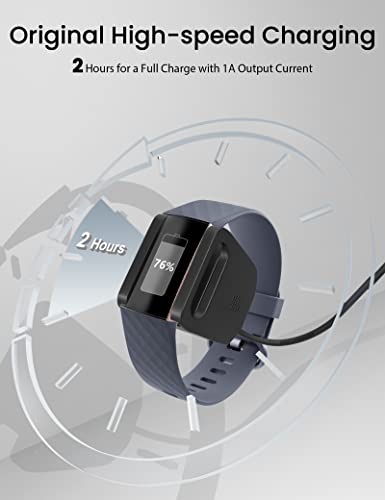 Sinoacc Töltő Fitbit Díj 3 Csere USB Töltő kábel Kábel a Fitbit Díj 3 Fitness Tevékenység Tracker 3.3 Ft/1M