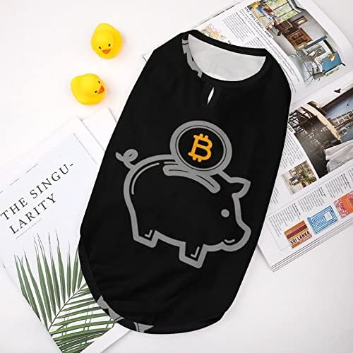 A Bitcoin Piggy Bank Háziállatok Mellény Kutya Tartály Tetején Aranyos Kisállat Ruha Ujjatlan T-Shirt a Kiskutya, Macska,