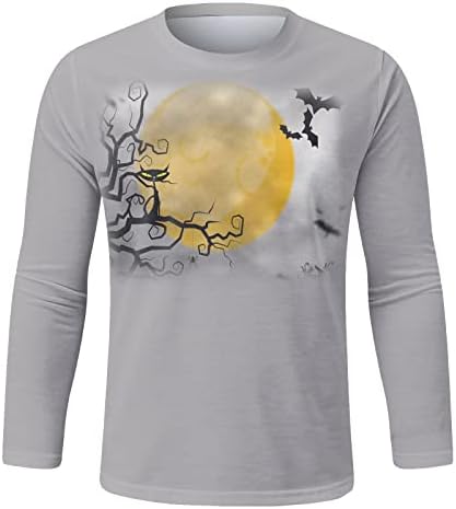 Halloween Férfi Katona póló Férfi ruházat Divat Alkalmi Halloween Legénység Nyak 3D-s Digitális Teljes Ujjú Felsők Férfi