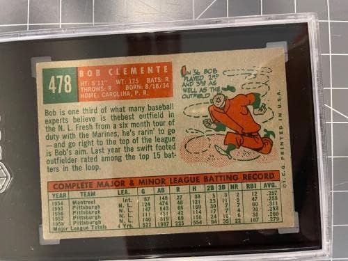1959 Topps 478 Roberto Bob Clemente Kalózok Baseball Kártya Cskp 3 Vg - Asztalon Baseball Kártyák