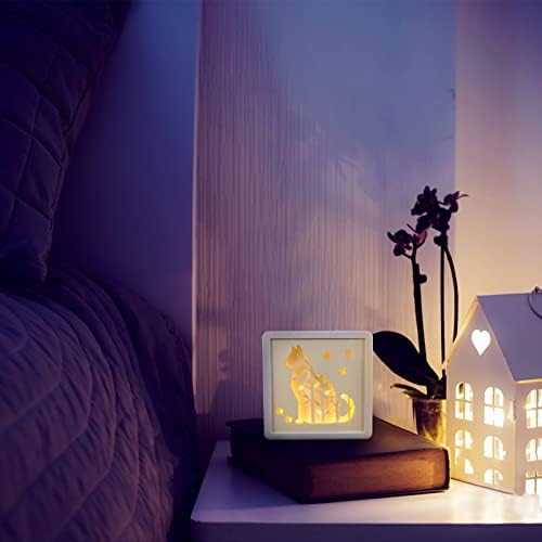 SOLUSTRE lakberendezés lakberendezési 1Set 3D Papír Faragás Lámpa Macska 3D Papír Faragás Éjszakai Fény Árnyék Doboz Papír