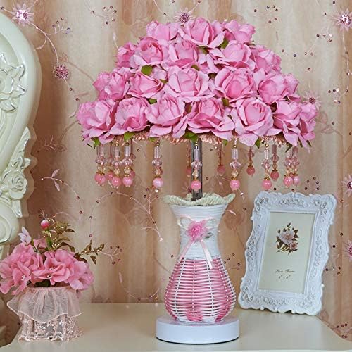 GUOCC Modern, Európai Stílusú Váza, asztali Lámpa, Mesterséges Rose Lámpa - Kreatív Design Dekorációs Asztali Lámpák, Rózsaszín