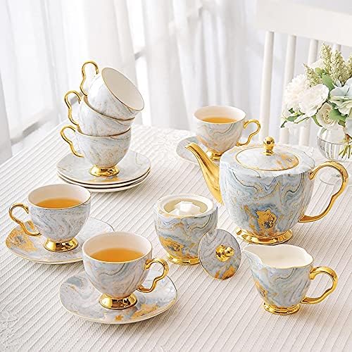 SHYPT porcelán Kávés Készlet Arany Porcelán Délutáni Tea Csésze Szett Cukor Tál, Fazék Drinkware Coffeeware