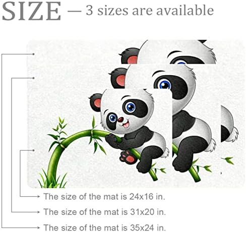 Aranyos Baba Panda Hegymászás Bambusz Kis Területen Szőnyeg 40 x 60 cm-es, Mosható Hálószoba Puha Szőnyeget az ágy mellett,
