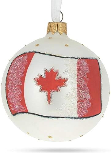 Zászló Kanada Üveg Labdát Karácsonyi Dísz 3.25 Cm