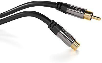 KabelDirekt – RCA/Csatlakozó Hosszabbító Kábel – 6ft Rövid – Audio/Digitális/Video (Koax Kábel, RCA/Csatlakozó Férfi-Nő,