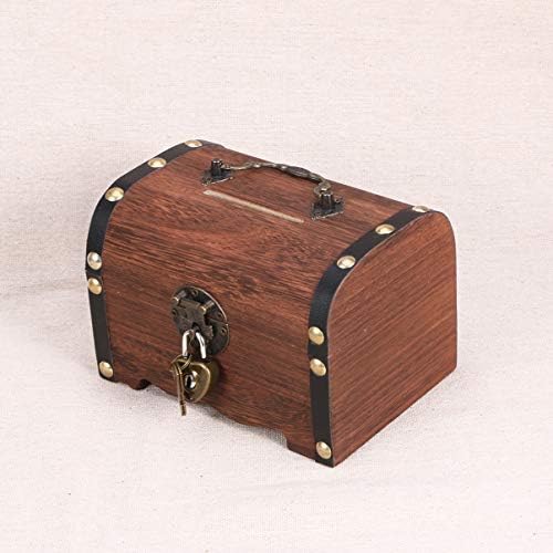 Homoyoyo Fa Kincses Doboz retro fa doboz kincsesláda, fából készült láda, régi, fából készült régi érme doboz zár& kulcs
