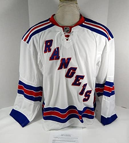 A New York Rangers Játék, Üres Kiadott Fehér Távol Jersey Reebok 58 DP40454 - Játék Használt NHL-Mezek