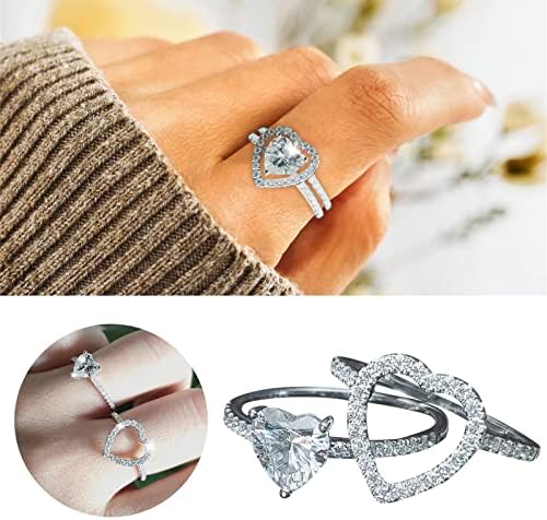 2023 Új Női Gyűrű Fény Luxus Gyűrű Ajándék Gyűrű Alufelni Gyűrű Készlet Érzelem Gyűrű (Ezüst, 7)