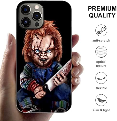 Kompatibilis az iPhone 11 Esetben Halloween Chucky Klasszikus Horror Film Vér Gumi Ütésálló Puha TPU Szilikon Telefon Védő