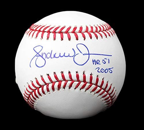 Andruw Jones Dedikált/Aláírt Atlanta Braves Rawlings OML MLB Baseball51 Óra 2005-ben Felirat
