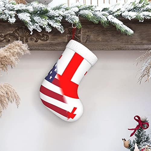 QG ZZX Karácsonyi Harisnya, Fehér Szuper Puha Plüss Bilincset Amerikai Zászlót, grúz Zászló Karácsonyi Harisnya Karácsonyi