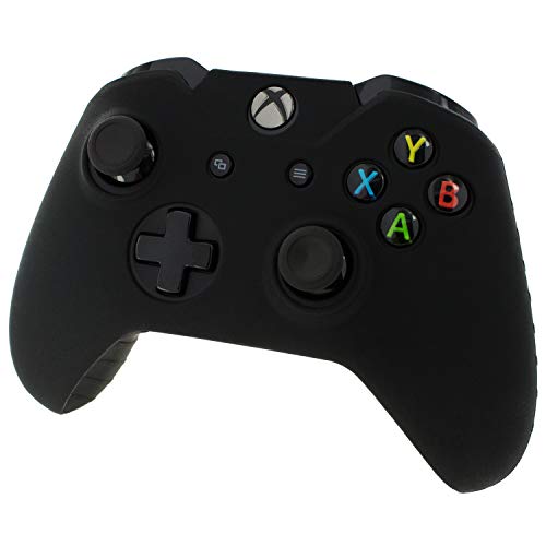 Assecure pro puha szilikon bőr markolat védőburkolat a Microsoft Xbox vezérlő gumi lökhárító esetben bordázott markolat (Fekete)