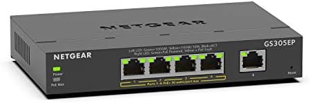 NETGEAR 8 Port PoE-t Gigabit Ethernet Plus Kapcsoló (GS308EP) - 8 x PoE+ @ 62W, Asztali vagy Fali tartó