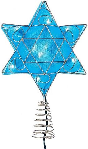Kurt Adler UL 10-LED-Ezüst, Kék Hanuka Csillag Pislákol Treetop