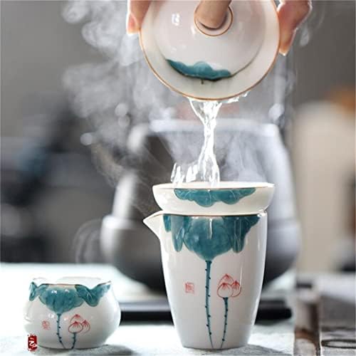 A Lotus Kézzel Festett Kerámia Kemence Cha Hai Kerámia Tea Külön Eszköz Kung Fu Meghatározott Pigmentált (Szín : az ábrán