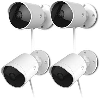 Yi Biztonsági Kamera 4 Kamera Kültéri Kit 1080P, Külső Megfigyelő, Vezetékes, Vízálló, WiFi, Felhő, éjjellátó, Mozgásérzékelő,