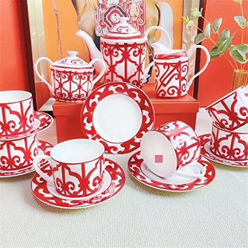 LIUZH Piros Rács Különbség a porcelán Európai Teás Csészét Délután teáskanna Meghatározott teáskanna Kupa Háztartási