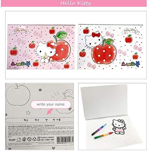 Sanrio Hello Kitty Rajz Készlet (1 Vázlatfüzet + 1 Zsírkréta) : Alma (1 Állítsa Be A Véletlenszerű)