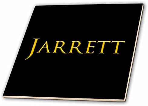 3dRose Jarrett népszerű kisfiú neve Amerikában. Sárga, fekete amulettel - Csempe (ct_356438_1)