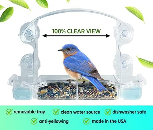 ClearView Deluxe Ablak madáretető Db 2 Csomag, Zavartalan Kilátás Vízzel, Modern Design, Madarak Egészségügyi szem előtt