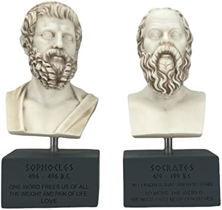 Állítsa be Szókratész & Szophoklész görög Filozófusok Mellszobor Fejét Szobor 2 db